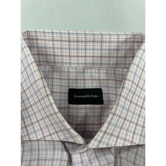 Ermenegildo Zegna Other - Ermenegildo Zegna Mens Regular Fit Check Dress Shirt Pink Blue White 16.5 42